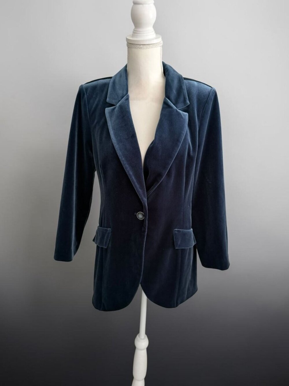 JOSEPH RIBKOFF Blue Velvet Blazer Jacket Size 10